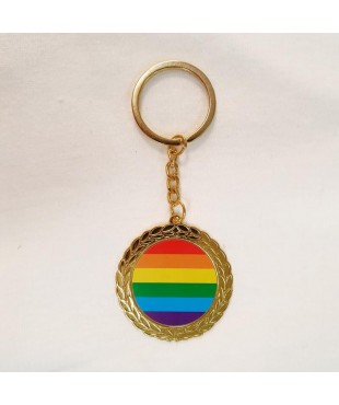 Llavero Redondo de Metal Bandera LGBT