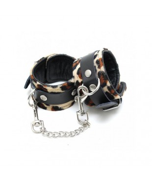 Esposas para Pies Cuero Estampado Leopardo