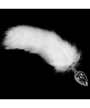 Plug de Metal con Cola Blanco Talla S