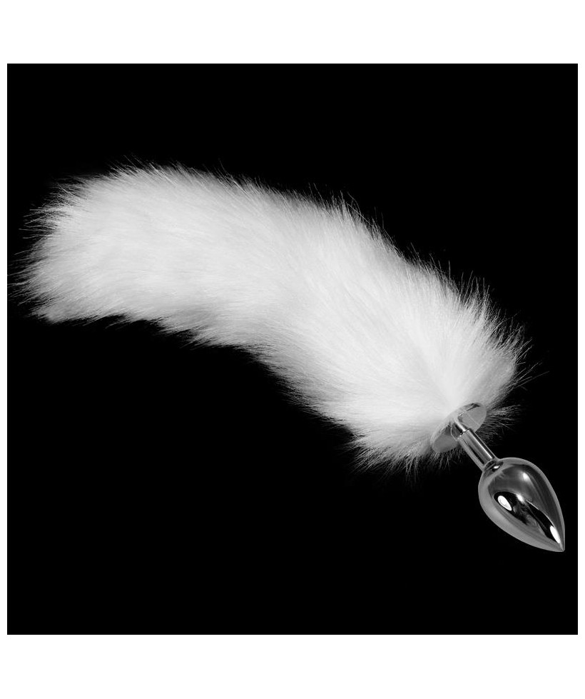 Plug de Metal con Cola Blanco Talla S