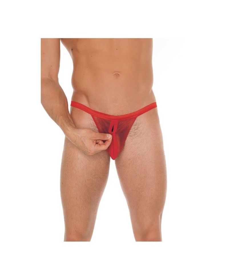 Tanga con Cremallera Rojo Talla unica