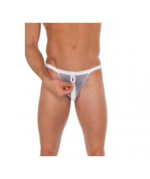 Tanga con Cremallera Blanco Talla Única