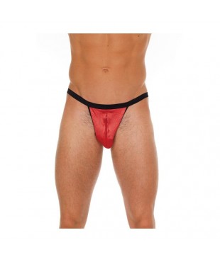 Tanga con Cremallera Rojo y Negro Talla Única
