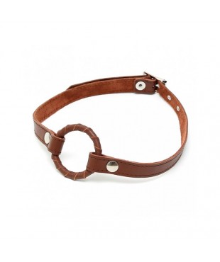 Mordaza Anillo Cuero Marrón