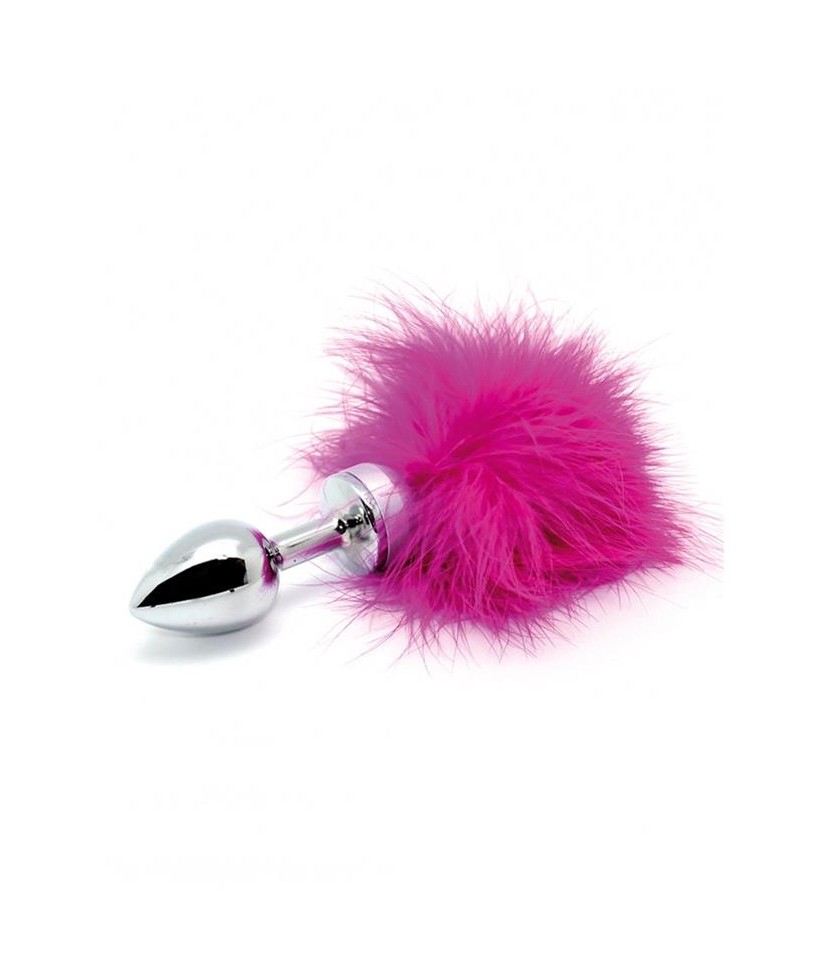 Plug Anal con Plumas Rosa 73mm