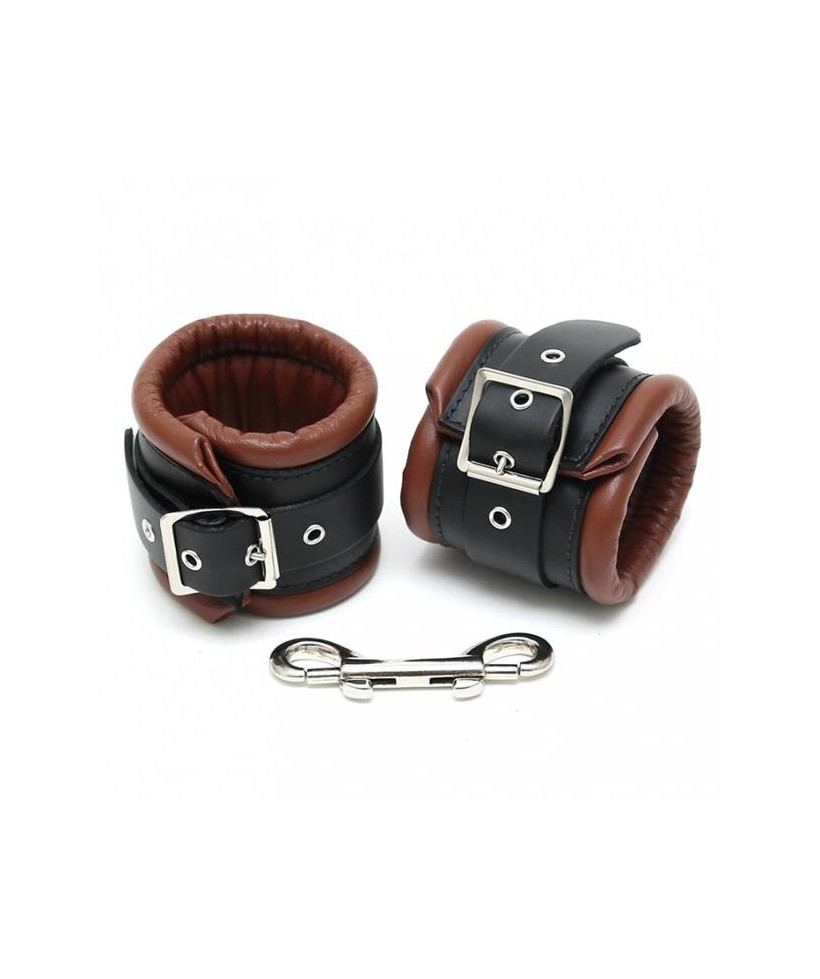 Esposas para Pies Cuero Negro y Marron 7cm