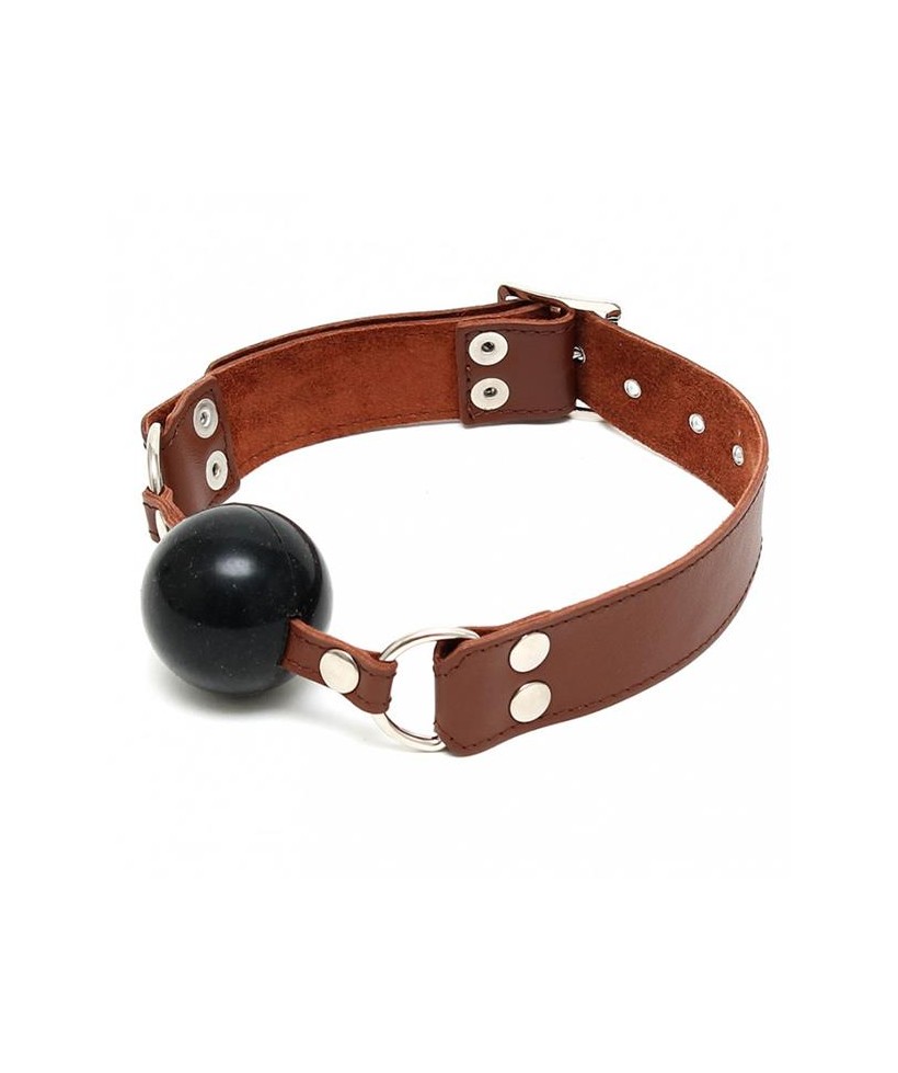 Mordaza con Bola Cuero Marron