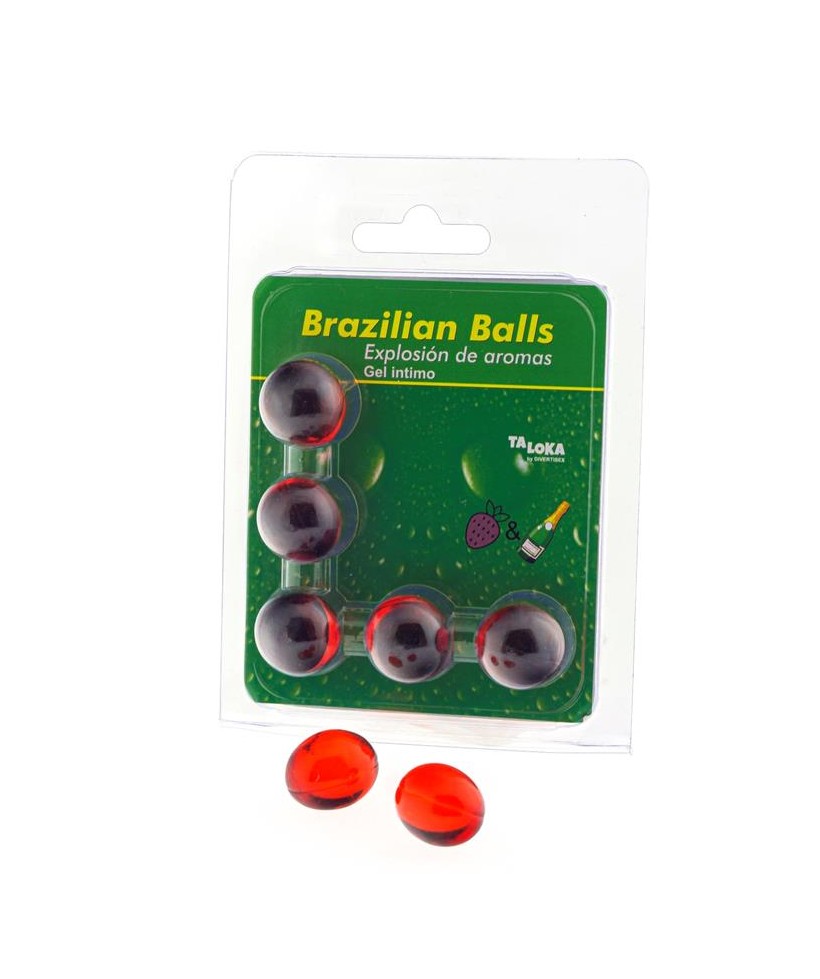 Set 5 Brazilian Balls Explosion Aroma de Fresa Champan