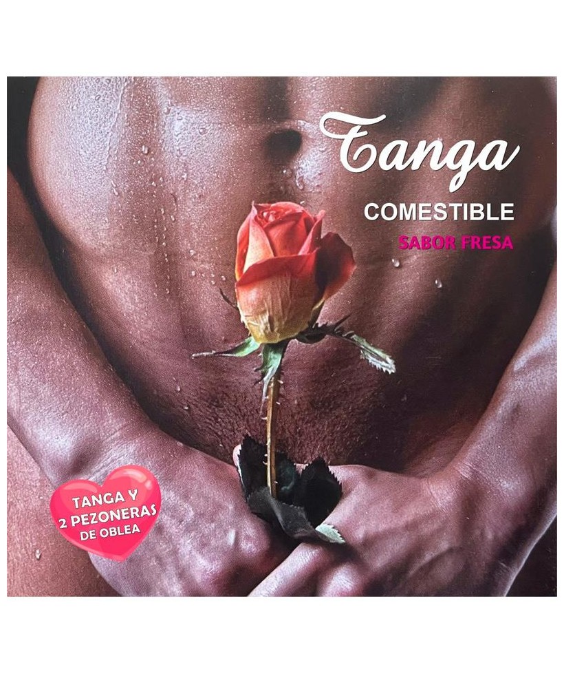 Tanga de Oblea y 2 Pezoneras Sabor Fresa Chico