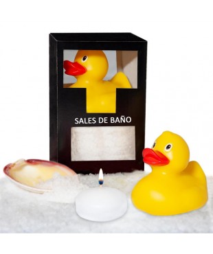 Set Sales Baño Aroma Coco Pato, Vela y Concha 150 gr