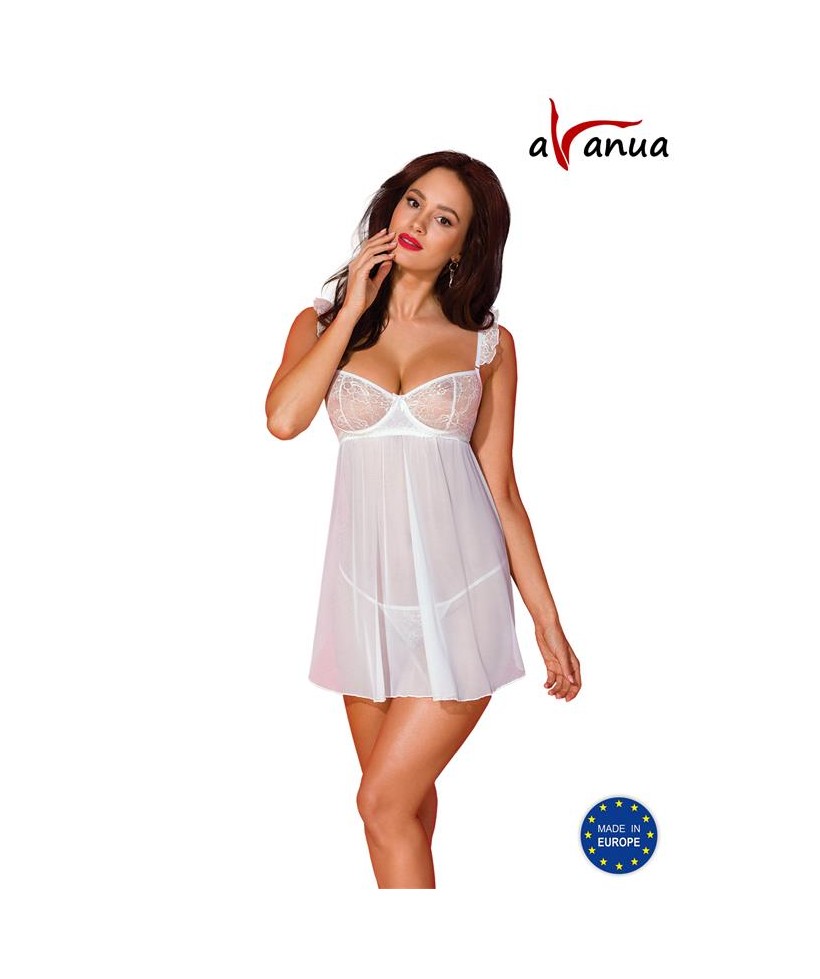 Milagros Chemise y Tanga Blanco