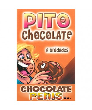 Caja Comic Forma Pene Chocolate Negro 6 unidades
