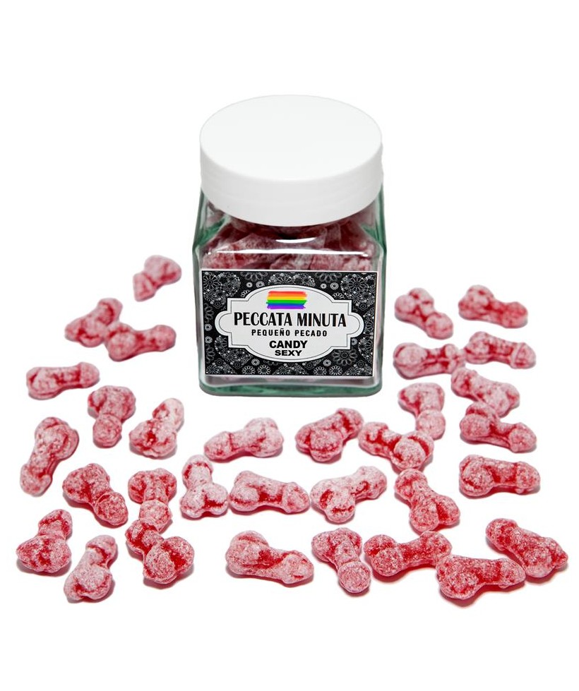 Bote 40 Caramelos Pene LGBT Fresa Cereza