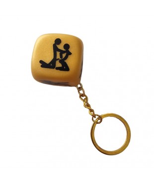 Llavero de Dado de Posturas Dorado
