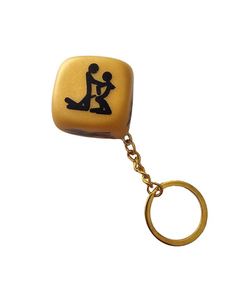 Llavero de Dado de Posturas Dorado