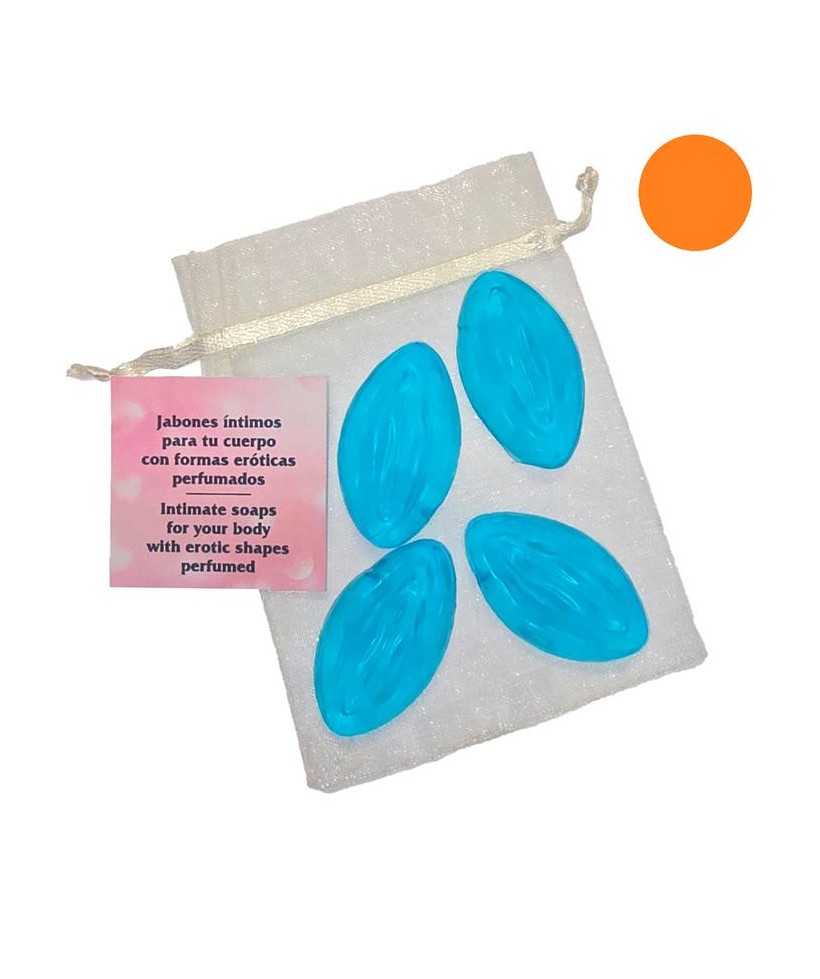 Set de 4 Mini Jabones en Forma de Vagina Naranja Aromatizados