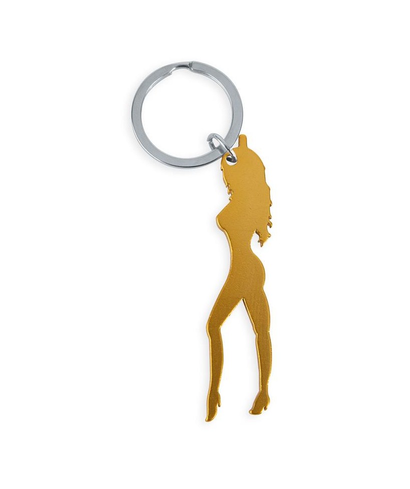 Llavero Mujer con Abridor Dorado