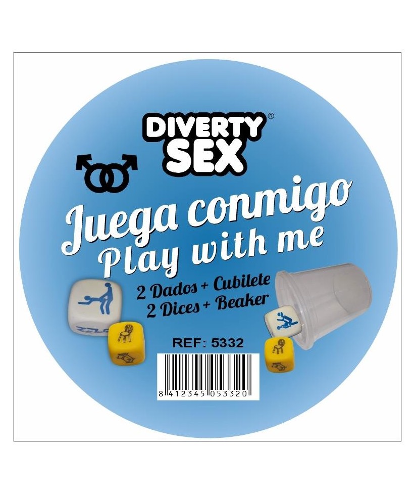 Cubilete con 2 Dados Chicos Posturas y Lugar