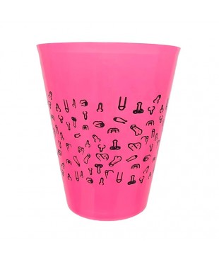 Vaso Plástico Diseño Penes Fuscia 500ml