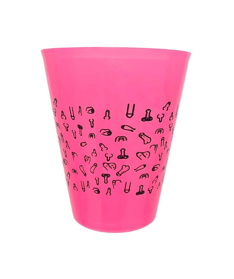 Vaso Plastico Diseno Penes Fuscia 500ml