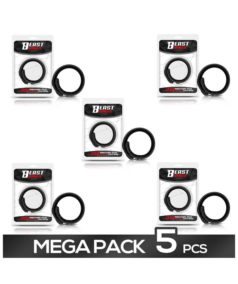 Pack de 5 Anillo Pene Ajustable Silicona Solida 15 21 cm