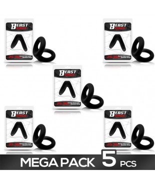 Pack 5 Anillo para el Pene Silicona Sólida 2.5-3 cm