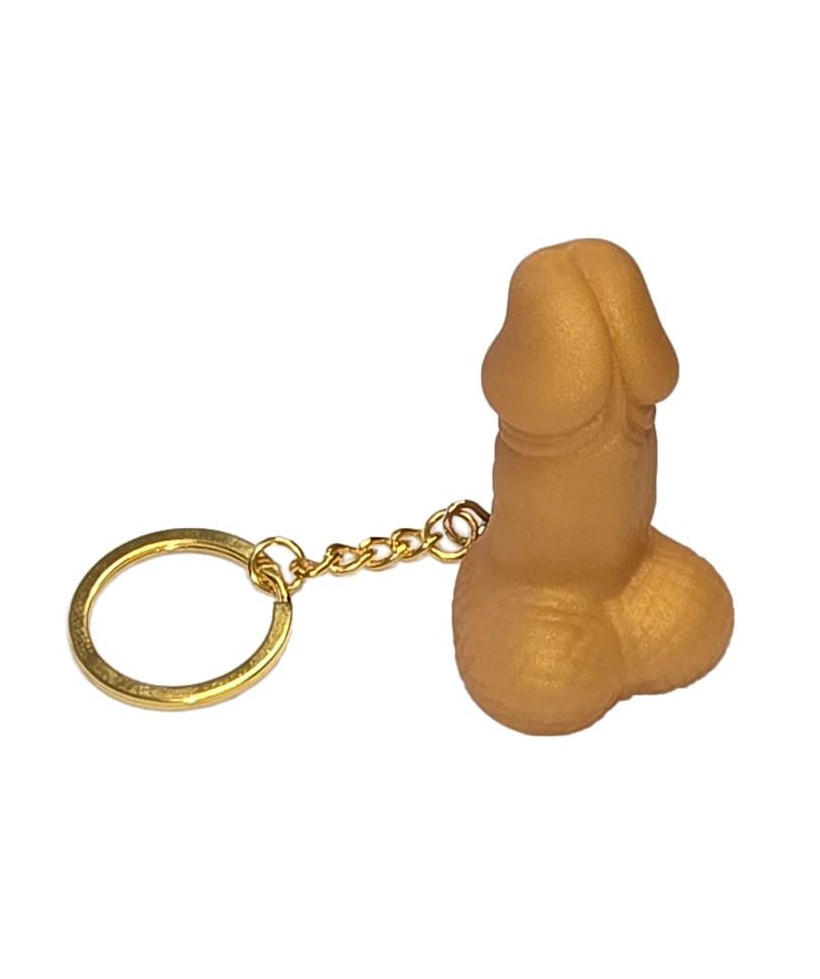 Llavero Silbato Forma de Pene Dorado
