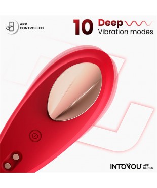 Vibrador de Braguita con APP Silicona Rojo