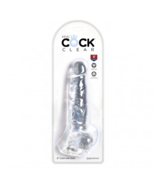 Dildo Realista con Testiculos 8 Transparente