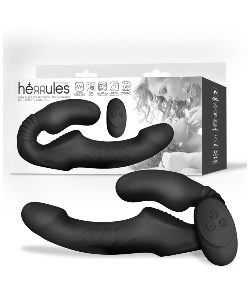 Strap on Vibrador Doble sin Arnes con Control Remoto