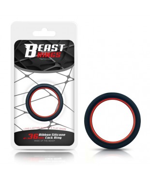 Anillo para el Pene 100% Silicona Sólida 3.6 cm Rojo y Negro