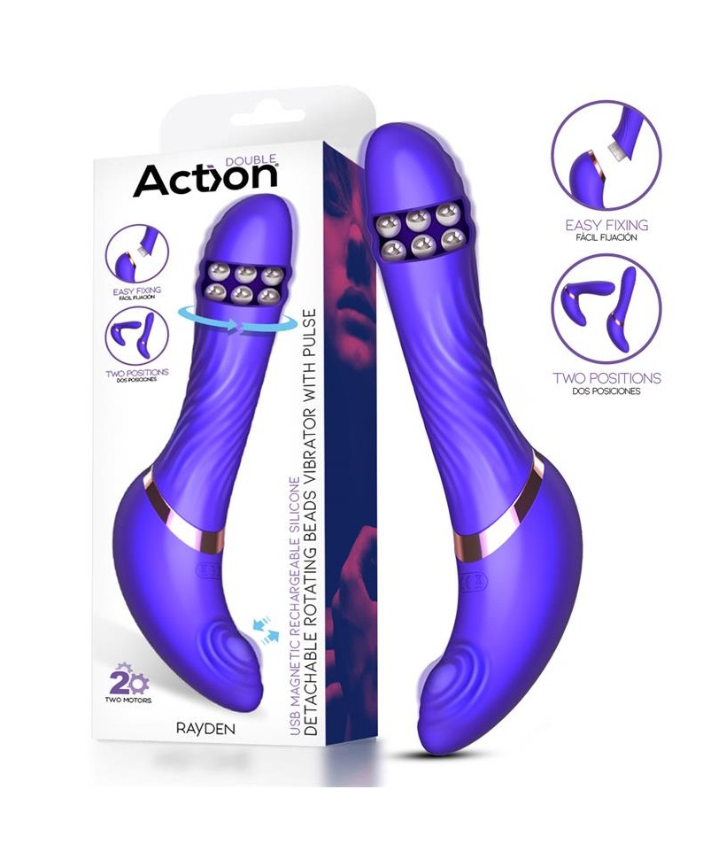 Rayden Vibrador con Pulsacion y Bolas Internas Desmontable Dos Posiciones