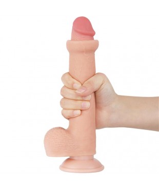 Dildo Dual Density Piel Deslizante Retractil 9