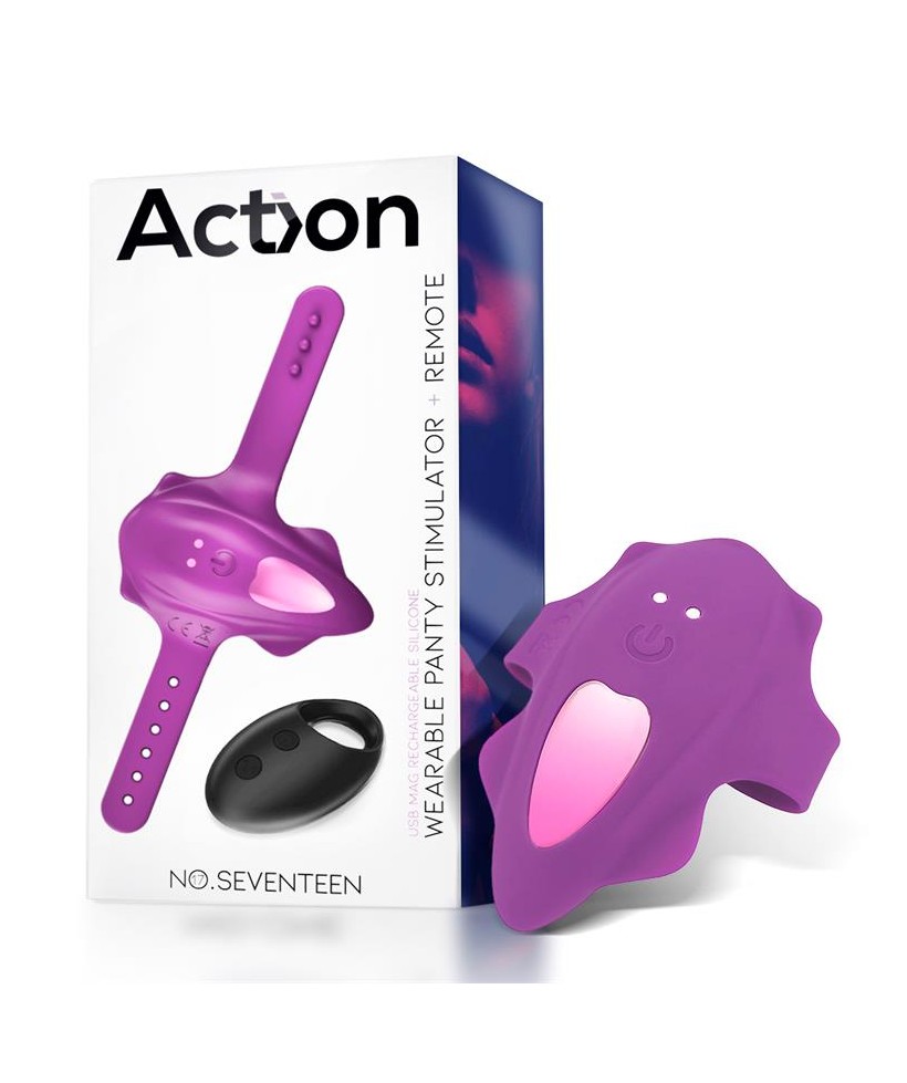 No Seventeen Estimulador de Braguita Control Remoto USB Magnetico Purpura