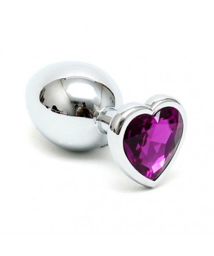 Plug Anal Acero Inox Cristal Corazón Púrpura