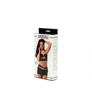 Rimba Amorable Conjunto de Top y Falda Color Negro Talla Única
