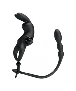 Anillo Vibrador con Cadena Anal Desmontable