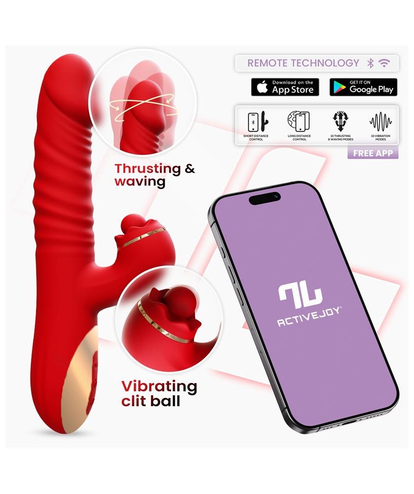 Ascen Vibrador con Thrusting y Waving y APP USB Magnetico