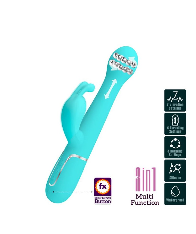 Vibrador con Thrusting y Bolas Rotatorias Dejon Azul