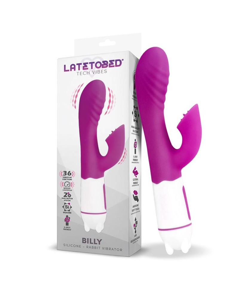 Billy Vibrador USB 36 Funciones Silicona Purpura