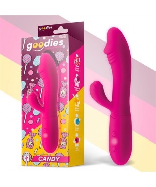 Candy Vibrador con Conejito Punto G USB Silicona Fucshia
