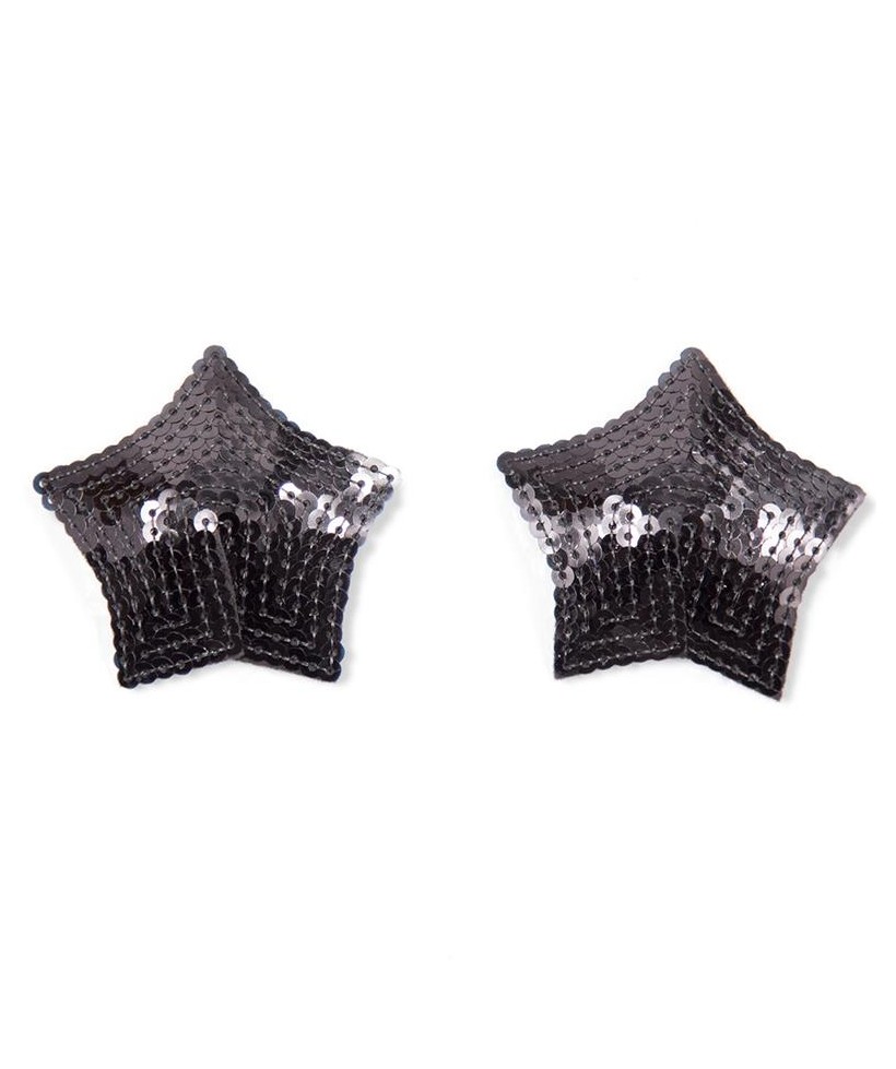 Pezoneras en Estrella con Lentejuelas Negras Pezoneras en Estrella con Lentejuelas Negras