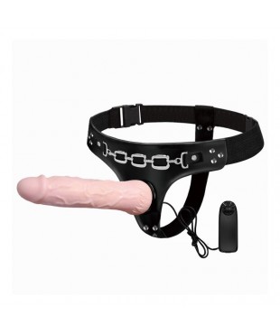 Baile Arnés con Dildo Vibrador Natural 18.5 cm