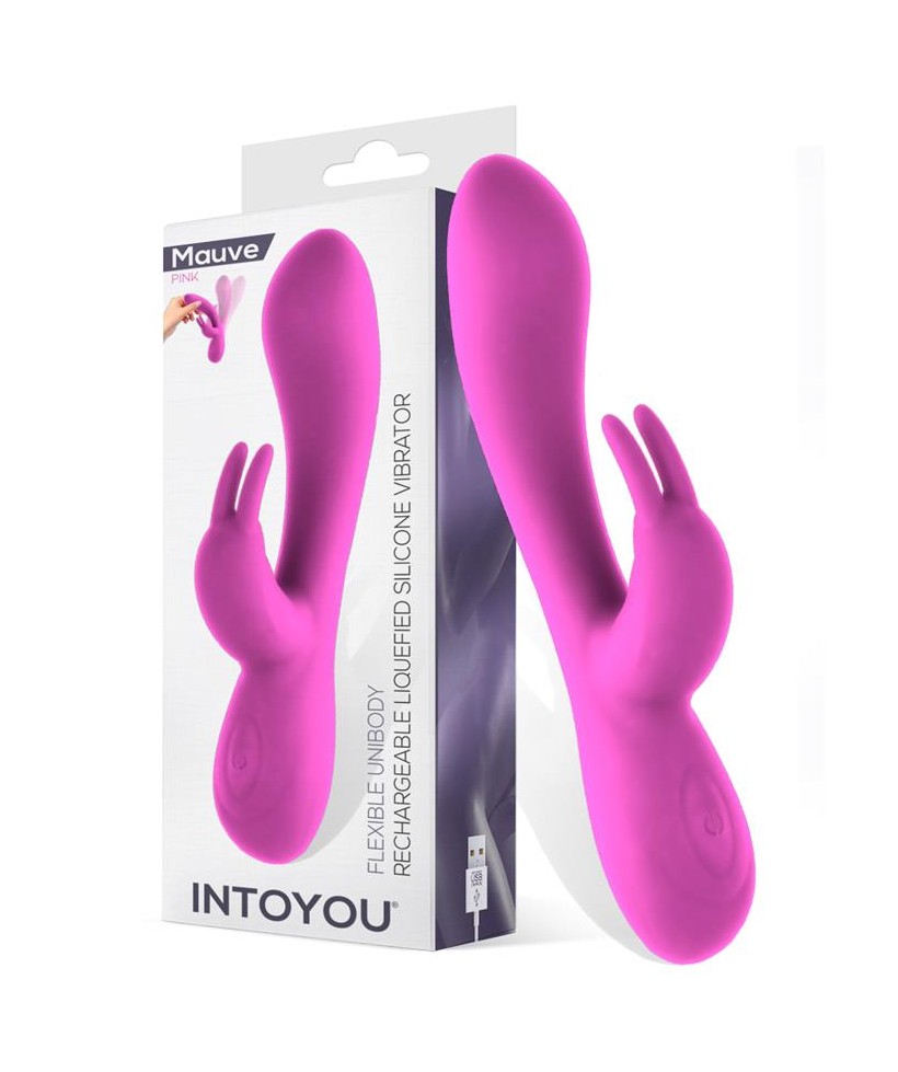 Mauve Vibrador Unibody Silicona Liquida USB Rosa