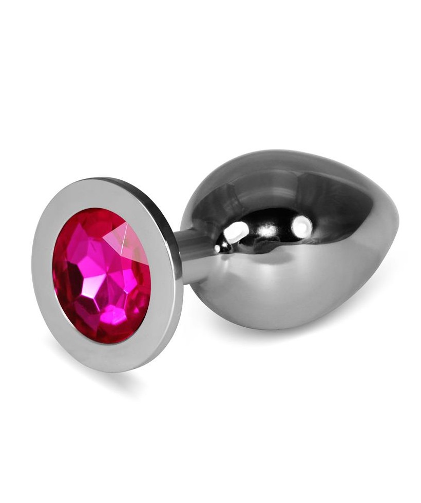 Plug Anal Metal RoseBud Classic con Joya Fuchsia Talla L
