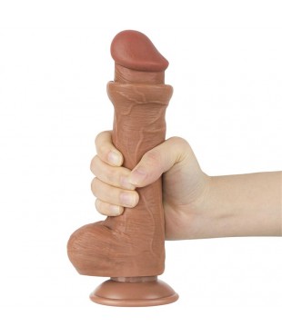 Dildo con Piel Retractil Skin 8 Bronceado