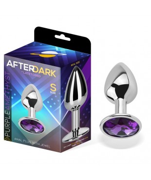 Plug Anal con Joya Púrpura Amatista Talla S Aluminio