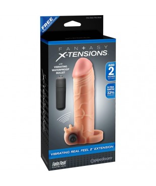 Fantasy X tensions Vibrador Real Feel de 51 cm con Extension Color Natural