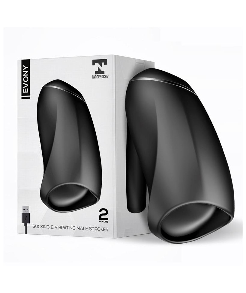 Evony Masturbador Masculino Sexo Oral Succion y Vibracion 2 Motores USB Silicona