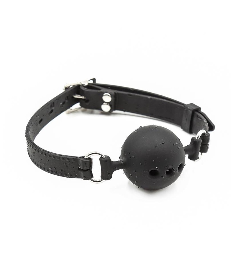 Mordaza de Bola Transpirable Silicona 4 cm Talla S Negro